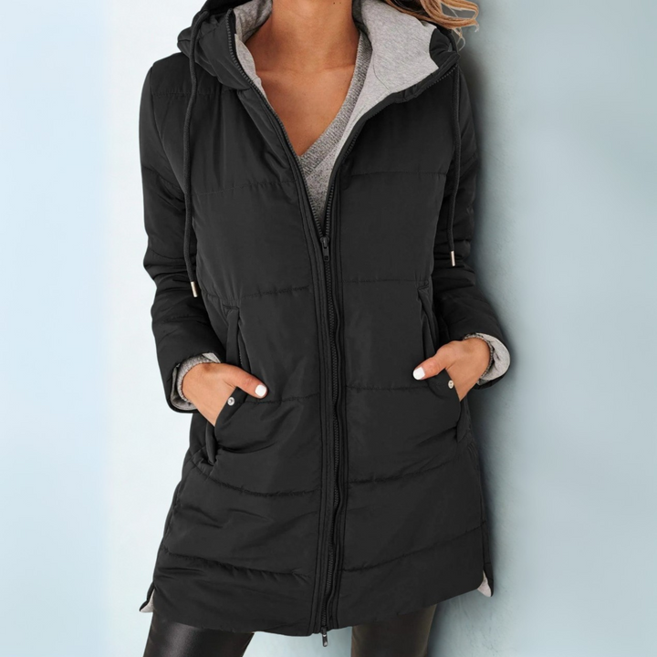 Rose Ainsley Hooded Puffer Down Jacket Cozy Warmth with Modern Elegance