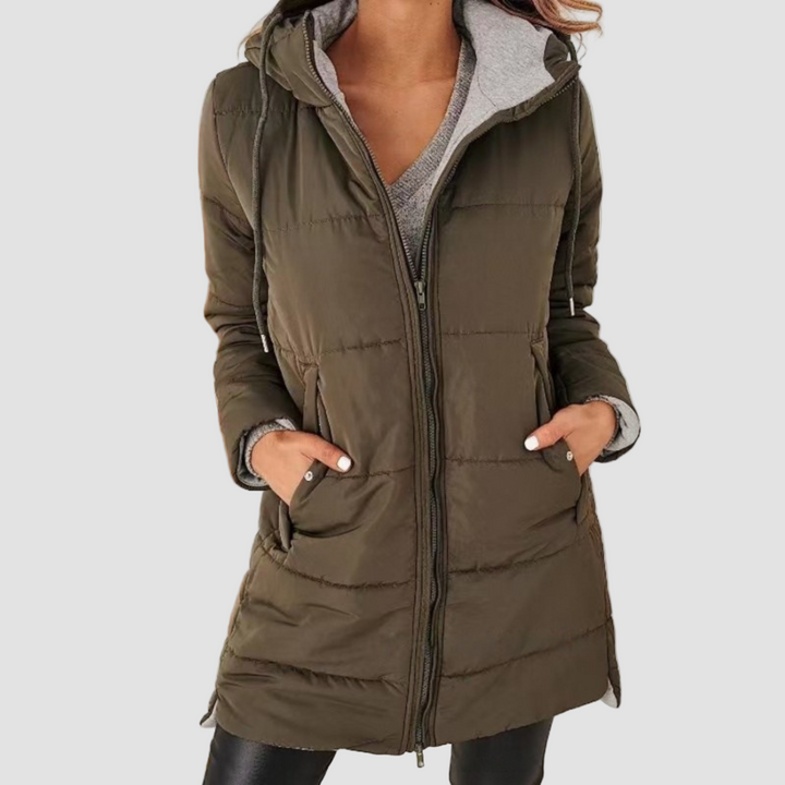 Rose Ainsley Hooded Puffer Down Jacket Cozy Warmth with Modern Elegance