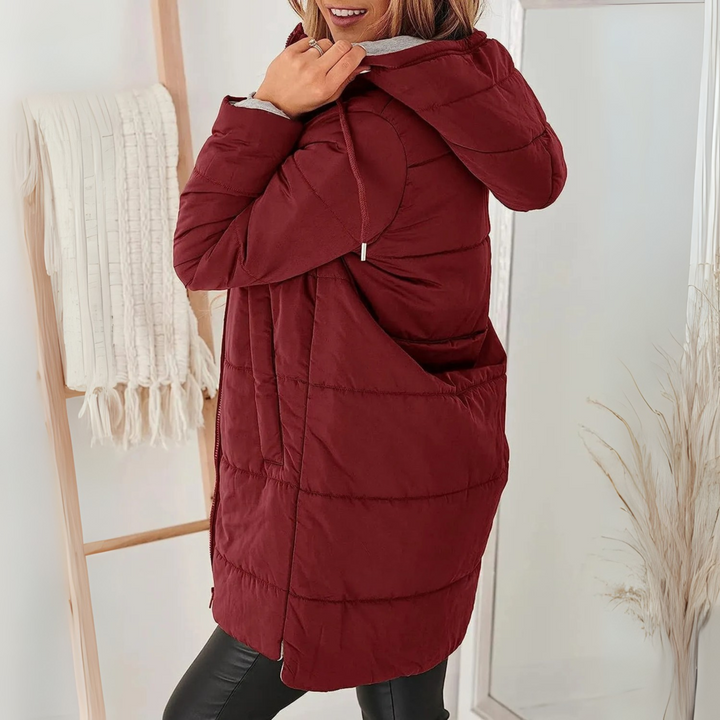 Rose Ainsley Hooded Puffer Down Jacket Cozy Warmth with Modern Elegance