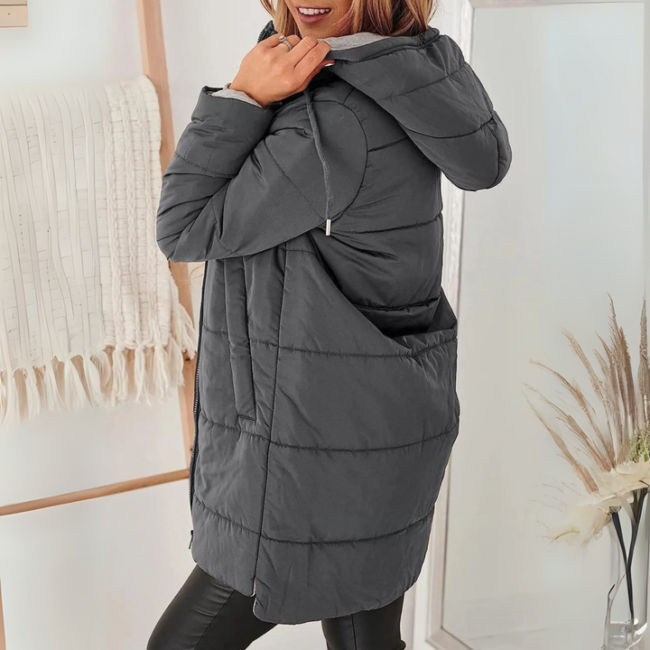 Rose Ainsley Hooded Puffer Down Jacket Cozy Warmth with Modern Elegance