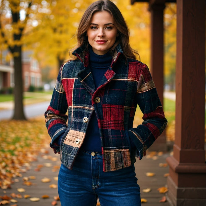 Rose Classic Fit Plaid Wool Jacket | Timeless Warmth with Refined Elegance