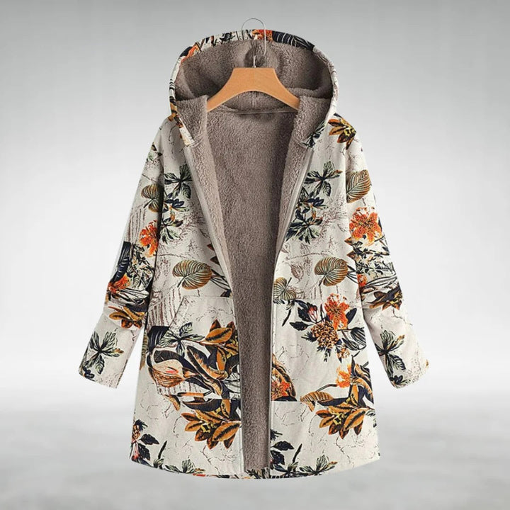 Rose Elegant Fit Margery Floral Fleece Jacket | Soft Warmth with Timeless Grace