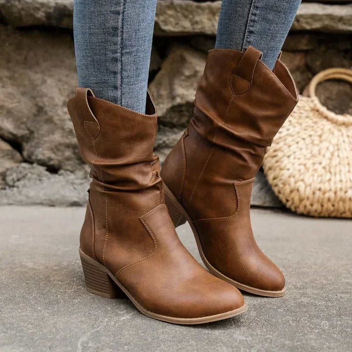 Claire® | Classic Mid-Calf Western Boots