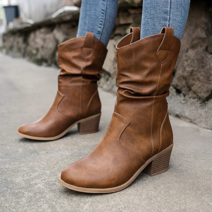 Claire® | Classic Mid-Calf Western Boots