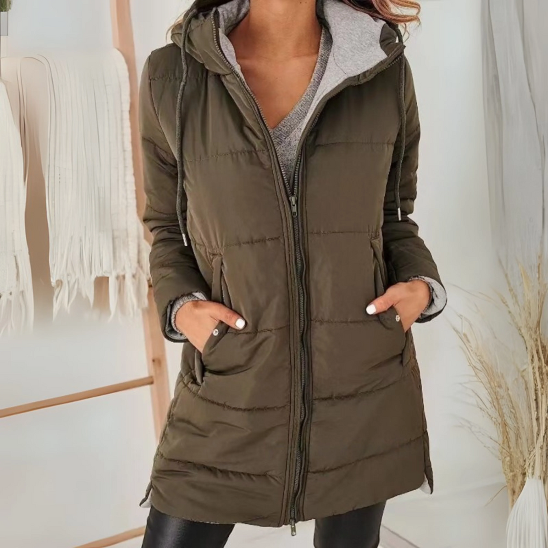 Rose Ainsley Hooded Puffer Down Jacket Cozy Warmth with Modern Elegance
